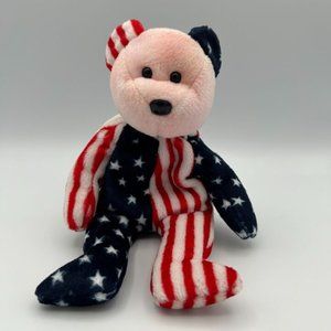 Ty Beanie Baby "Spangle" Red, White & Blue 8 in. 1999 Stuffed Animal Plush